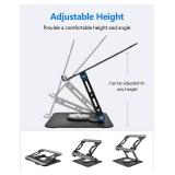 LEEPONE Laptop Stand for Desk, Adjustable Computer Stand with 360Â° Rotating Base, Laptop Riser Compatible with MacBook Air/Pro, Dell, HP, Lenovo and All 10-17