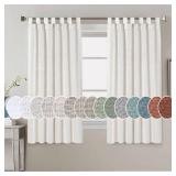 H.VERSAILTEX Living Room Linen Curtains Home Decorative Tab Top Curtains Privacy Added Energy Saving Light Filtering Window Treatments Draperies, 2 Panels, 52 x 63 - Inch, Heathered Natural