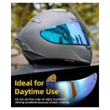 Soman CWR-1 Visor Replacements, RF-1200 Tinted Helmet Visor Shield Compatible with RF-1200 CWR-1 X14 Z7 RF-SR X-Spirit UV Protection (Smoke Revo Blue)
