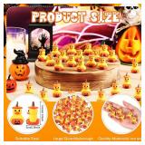 Gejoy 50 Pcs Pumpkin Rubber Ducks Bulk 1.38 Inch Pumpkin Rubber Duck Toy School Classroom Prize for Party Favors Home Table Decorations