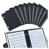 24pcs Waterproof Flip Folder Marching Band, Double Side Flip Folder Pages with 2 Holes 7.5 x 6.5 Inches Music Folio Pages PVC Flute Musical Folio Book for Marching Band Practicing