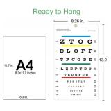 Eye Chart, Upgraded Snellen Eye Chart for Eye Exams 10 Feet, 14x8 Inches Plastic Low Vision Eye Charts Wall Chart with Metal Eyelet for Kids Gifts Wall Decoration (10 Feet Test Distance)