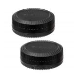 (2 Pack) Fuji X Mount Lens Rear Cap, X Mount Body Cover, Camera Sensor Protective Cap, Compatible with Fujifilm X-Pro2 X-Pro3 X-E3 X-E4 X-T1 X-T2 X-T3 X-T4 X-T10 X-T20 X-T30 X-T30II X-T100 X-H1 X-H2