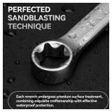 DISEN 6-Piece E-Torx Wrench Set, Double Box End Wrench Set, CR-V Steel, Spanner Set Including E6*E8, E7*E11,E10*E12, E14*E18, E16*E22 and E20*E24