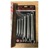 DISEN 6-Piece E-Torx Wrench Set, Double Box End Wrench Set, CR-V Steel, Spanner Set Including E6*E8, E7*E11,E10*E12, E14*E18, E16*E22 and E20*E24