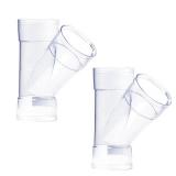 POWERTEC 70367-P2 4 Inch ID Y Fitting for 4 Inch OD Dust Collection Pipes, Adapters and Fittings, 2 pack
