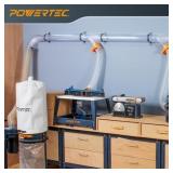 POWERTEC 70367-P2 4 Inch ID Y Fitting for 4 Inch OD Dust Collection Pipes, Adapters and Fittings, 2 pack