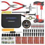 AUTOXBERT Flat Tire Repair Kits, 75 PCs Universal Tire Plug Kit Heavy Duty Flat Tire Puncture Repair Kit for Cars, Trucks, Motorcycles, ATV, RV, Tractor, Trailer, Lawn Mower