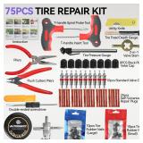 AUTOXBERT Flat Tire Repair Kits, 75 PCs Universal Tire Plug Kit Heavy Duty Flat Tire Puncture Repair Kit for Cars, Trucks, Motorcycles, ATV, RV, Tractor, Trailer, Lawn Mower