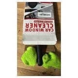 Qydipclin 10pcs Windshield Cleaner Tool, Car Window Cleaning Wash Kit with 4 Reusable Microfiber Pads 1 Spray Bottle and Extendable Handle Auto Glass Wiper Kit, Green