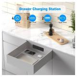 65W USB C Recessed Power Strip, Flush Mount Desktop Recessed Outlet with 4AC & 2 PD GaN USB C & 2 USB-A Ports, Furniture Hidden Drawer Fast Charging Station for Home Office