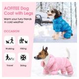 AOFITEE Dog Coat, Dog Winter Jacket, Fullbody Dogs Winter Coat Snowsuit, Waterproof Pet Puffer Jacket Snow Suit with Legs, Pet Fleece Vest, Cold Weather Coats for Small Dogs, L
