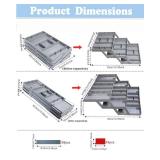 Yeeyuue 3 Tierr - Expandable Junk - Small - Multi Level Folding Smart for Makeup, Jewelry, Desk, Office Drawers(1 Row 3 Tier-Grey?