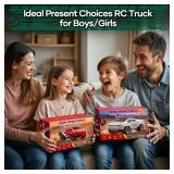 HOMETALL Remote Control Car RC Trucks - 2WD RC Truck Toy RC Cars for All Terrain, 1/24 Scale Pick-up Hobby Monster Truck Toys 2.4GHz Off-Road Vehicles Kids Gifts for Boys/Girls Age 3+, Silver