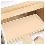 FORWOS Waterproof Under Sink Mat 34\ x 22\in, Silicone Cabinet Liner, Rubber Protector for Kitchen and Bathroom, Keeps Cabinets Clean, Dry, and Organized (Beige)in