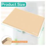 FORWOS Waterproof Under Sink Mat 34\ x 22\in, Silicone Cabinet Liner, Rubber Protector for Kitchen and Bathroom, Keeps Cabinets Clean, Dry, and Organized (Beige)in