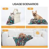Luciphia 1 Pack 3 Blankets Fluffy Premium Fleece Pet Blanket Flannel Paw Printed Throw for Dog Cat(Medium 30x20ftft, GreyBrownBlue)