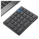 havit Bluetooth Number Pad Wireless Numeric Keypad Numpad 26 Keys Portable Mini Financial Accounting Rechargeable Numeric Pad for Windows Laptop Desktop, PC, Notebook (Black)
