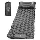 HiiPeak Sleeping Pad for Camping- Ultralight Inflatable Sleeping Mat with Built-in Foot Pump and Pillow, Upgraded Compact Camping Air Mattress for Camping, Backpacking, Hiking