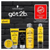 got2b Ultra Glued Invincible Styling Gel Set, 6 Fl Oz (2-Tube)  1.25 Fl Oz Travel Size, Hair Gel for Men and Women with Extra Strong Hold, Non-Sticky, No-Flake Formula for Vertical Styles
