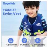 Gogokids Toddler Swim Vest, Kids Floaties  Boys and Girls Buoyancy Jacket for Pool and Beach, Fits 2-8 Years  22-60 lbs