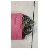 CJL HAIR Large Messy Bun Hair Piece Wavy Curly Scrunchies Synthetic Chignon Ponytail Hair Extensions Thick Updo Hairpieces for Women Salt and Pepper