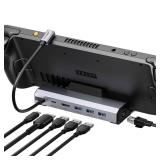JSAUX Upgraded Docking Station 4K@120Hz for Steam Deck OLED/ROG Ally X/Legion Go (S)/MSi Claw, 6-in-1 Steam Deck Dock with HDMI 2.1, Gigabit Ethernet, 3 USB 3.0, 100W Charge for Steam Deck LCD-HB0603