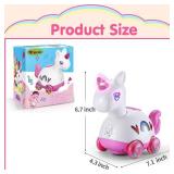 Wanonoo Unicorn Baby Girl Toys 6-12 Months, Tummy Time Musical Light Up Crawling Infant Toys 3 4 5 6 7 8 9 10 11 12 18 Month Easter 1st Birthday Baby Girl Gift Toddler Learning Activity Pink