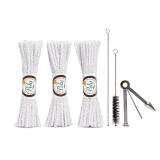 Pipe Cleaners Tool Set | 132 Hard Bristle Pipe Cleaners Bulk, 2 Nylon Bristle Brush, Tamper Tool | Nylon Bristles for Extra Scrub | Absorbent Cotton | Pipe Cleaners for Cleaning | Chenille Stems