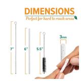 Pipe Cleaners Tool Set | 132 Hard Bristle Pipe Cleaners Bulk, 2 Nylon Bristle Brush, Tamper Tool | Nylon Bristles for Extra Scrub | Absorbent Cotton | Pipe Cleaners for Cleaning | Chenille Stems