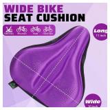 Zacro Bike Seat Cover Big Size, Gel Padded Wide Cushion for Bike Saddle, Adjustable Bike Seat Cushion for Men Women, Compatible with Peloton, Cruiser Bicycle Seats...