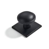 khtumeware 2-Pack Heavy Duty Solid 1-1/2 Inch Cabinet Knob with Backplate,Matte Black Drawer Knobs with Back Plate, Ideal for Dressers and Kitchen cabinets.