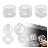 TENGYYY Stove Knob Safety Covers 5-Pack - Childproof and Pet Proof Locks for GasElectric Ovens, Heat-Resistant Clear Guards, Easy Damage-Free Install (Transparent White)