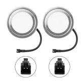 12V DC 1.5W Range Hood Lights with SM Socket Male Head Round 68mm 6500K Plastic, Hole Closet Stove LED Light Recessed, Bright White Kitchen Range Hood Light Bulbs Replacement, 2Pack
