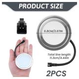 12V DC 1.5W Range Hood Lights with SM Socket Male Head Round 68mm 6500K Plastic, Hole Closet Stove LED Light Recessed, Bright White Kitchen Range Hood Light Bulbs Replacement, 2Pack