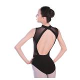 Daydance Sleeveless Black Women Dance Leotards High Neck Ballet Outfit with Open Back