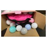 Baby Ball Pit for Toddler with 50 Balls, Pop Up Princess Tent with Star Lights for 1 2 3 Year Old Birthday Gift, 12-18 Months Baby Girl Toys with Carrying Bag, Indoor&Outdoor Play Tent for Kids