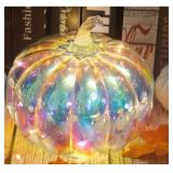 CFDECOR Mercury Glass Light up Pumpkin Light with Timer, with 10 Led Lights Inside,Battery Operated Led Pumpkin Light,Ideal for Halloween Fall Decoration, Thanksgiving Rustic Decor(Multi Color)