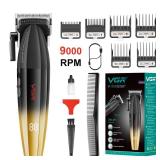 VGR 003 Fresh Fade Hair Clipper, Professional Hair Trimmer, Cord/Cordless Rechargeable Hair Cutting Tools with LED Display, 9000 RPM Barber Clippers, Gold