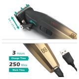 VGR 003 Fresh Fade Hair Clipper, Professional Hair Trimmer, Cord/Cordless Rechargeable Hair Cutting Tools with LED Display, 9000 RPM Barber Clippers, Gold