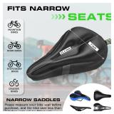 Zacro Bike Seat Cushion - Gel Padded Cover for Men Women Comfort, Extra Soft Exercise Bicycle Compatible with Peloton, Stationary or Cruiser Seats