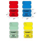 Yuanhe Raffle Tickets Double Roll - 8000 Total 5050 Raffle Tickets for Events, Entry, Class Reward, Fundraiser, Carnivals, Door Prizes, Color Red Yellow Blue and Green