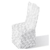 Moukeren 1 Pcs White Rosette Throne Chair Cover Satin Rosette Stretch Banquet Spandex Fitted Chair Cover for Wedding Party Banquet Catering