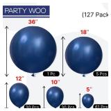 PartyWoo Navy Blue Balloons 127pcs Different Sizes of 36 18 12 10 5 Inch Dark Blue Balloon Arch Kit Garland for Graduation Wedding Sports Baby Shower Birthday Bachelorette Party Decorations Blue-Z90