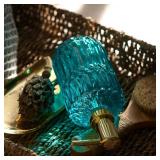 EMPO Clear Glass Soap Dispenser with ABS Plastic Pump, Crystal Lotion Dispensers for Kitchen Sink, Bathroom (Ocean Teal)