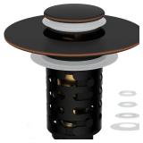 iFealClear Upgraded 4-in-1 Bathroom Sink Drain Strainer, Universal Pop Up Sink Stopper with 2-Layer Detachable Hair Catcher Filter Basket, Drain Stopper Fit 1.1\"-2.36\" US Basin, Oil Rubbed Bronze