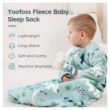 Yoofoss Baby Sleep Sack 12-18 Months, Long Sleeve Sleep Sack 1.5 Tog, Fleece Baby Wearable Blanket with 2-Way Zipper, Soft Warm
