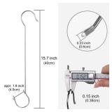 12 Pack 15.7Inch Extra Long S Hooks Stainless Steel Heavy Duty for Hanging Potted Plants (15.7Inch12pack)