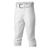 Easton | PRO+ Pull Up Baseball Pant | Youth | Full Length | Elastic Bottom | Youth White Y M