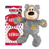 KONG Wild Knots Bear and Signature Balls (2 Pack) - Soft Bear Chew Toy with Rope Interior - Durable Dog Balls for Fetch - for Small Dogs